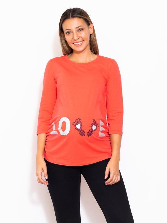 PLAYERA DE EMBARAZO "CORAL LOVE"