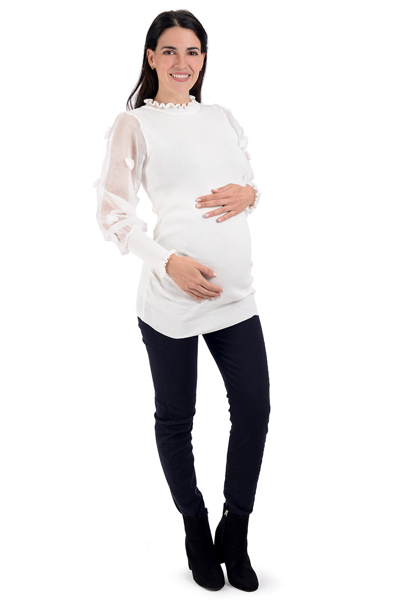 Blusas Blancas De Maternidad Camisas De Encaje Para Mujeres