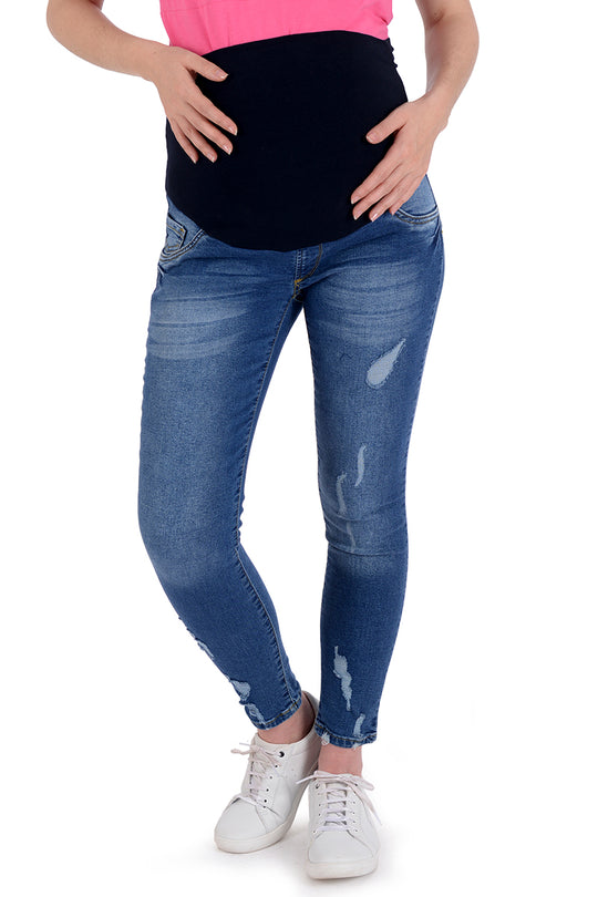 Jeans para embarazada MAMA MIA Maternity con efecto rasgado y panel elástico