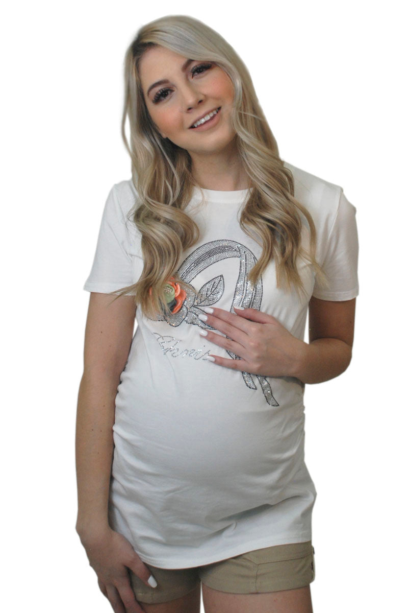 Playera De Maternidad Con Brillos – MamaMia México