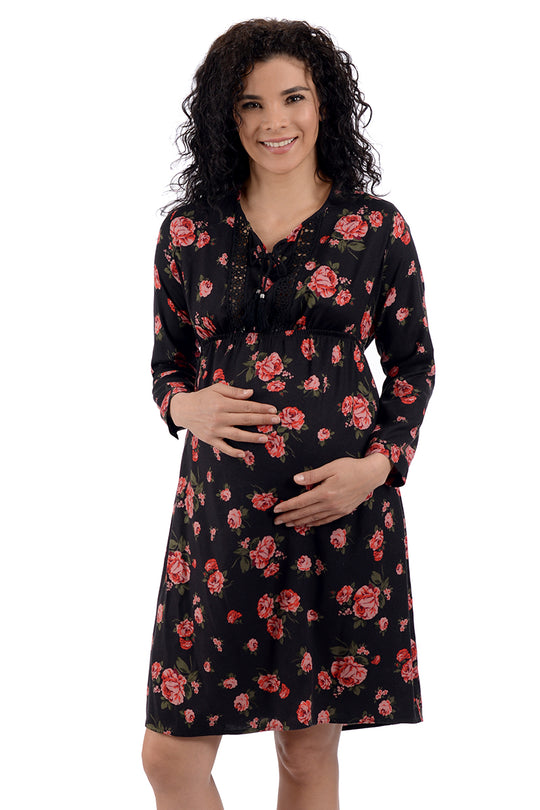 Vestido de Maternidad Con Flores MAMA MIA Maternity