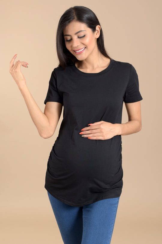 Playera De Maternidad Cuello Redondo
