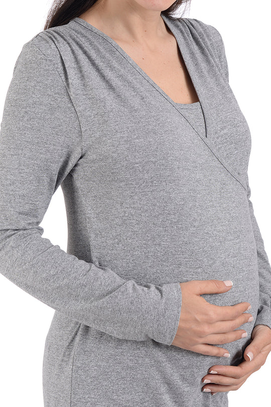 Blusa de Lactancia Lisa MAMA MIA Maternity Con Escote Cruzado.