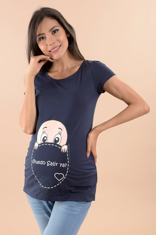 Playera De Maternidad Con Estampado