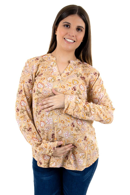 Blusa Para Embarazada Con Diseño De Flores